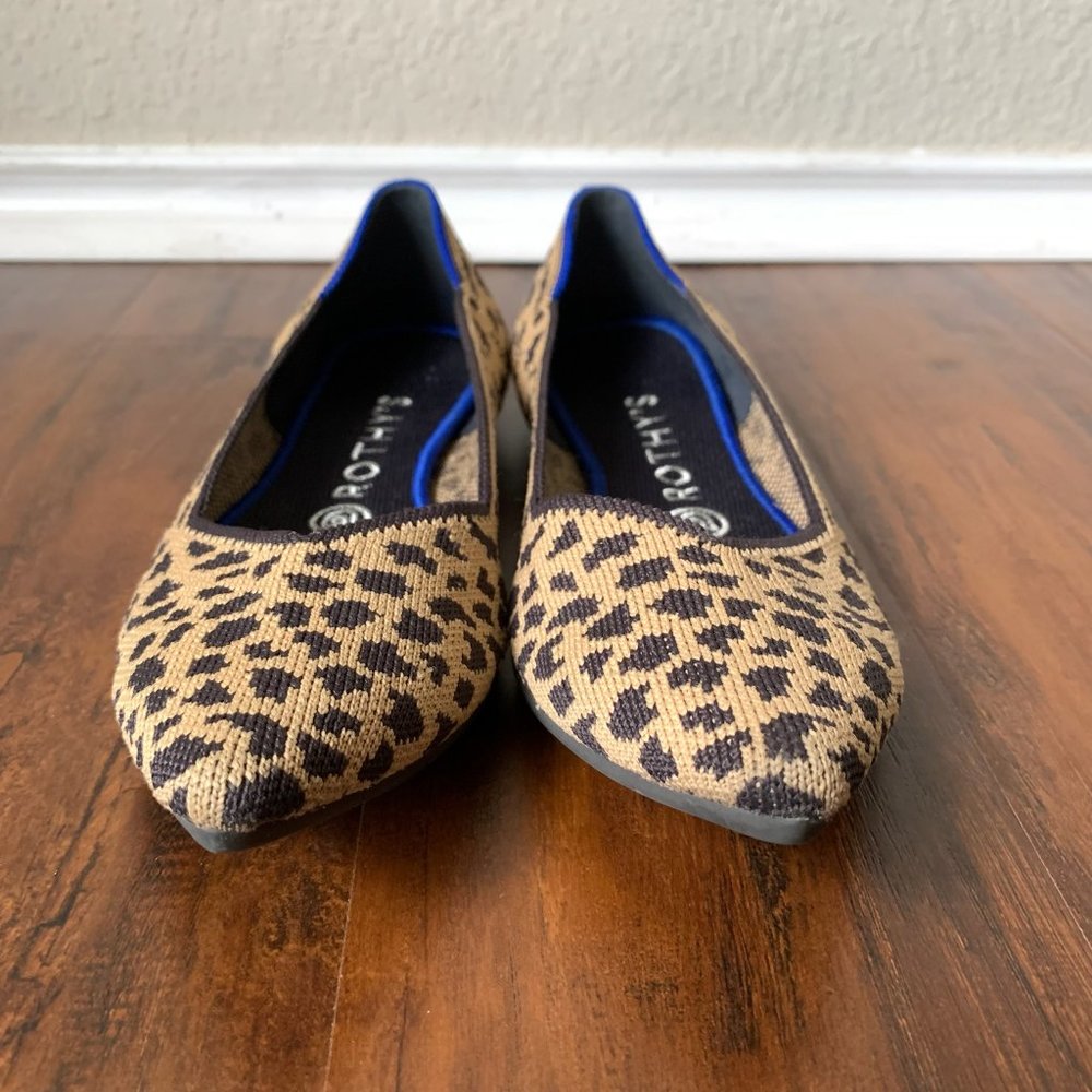 Rothy's Pointed Toe Leopard Print Comfort Ballet … - image 3